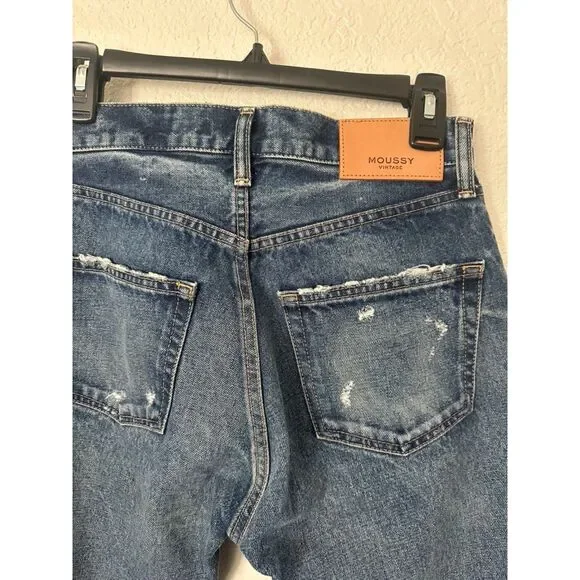 Moussy Vintage Celina Cropped Straight Blue Jeans NWT Size 26 - Picture 7 of 8